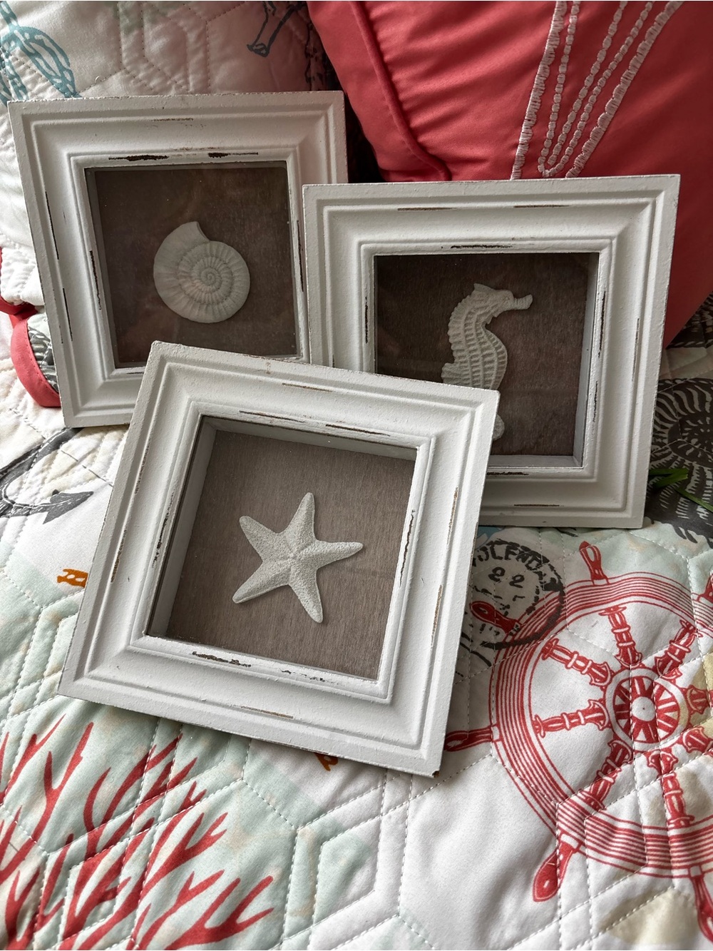 Coastal Trio Shadowbox Wall Frames in White